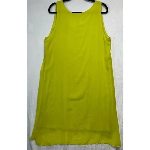 Soft Surroundings Ainsley Dress XL Chartreuse Sleeveless Knee Length Dress - Picture 4 of 6